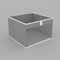 Beige Fabric Storage Basket With Square Design And Brown Label For Home Organizing