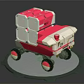 Pink And White Block Stacked Electric Toy Vehicle With Wheels On Circular Base