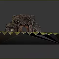 Ancient Stone Ruins 3D Model With Circular Architecture And Grass Surrounding