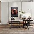 Modern Leisure Chair With Metal Frame And Side Table In Minimalist Interior Space