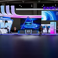 ENSCAPE Exhibition Booth Modern Design With Large Screen Colorful Lighting And Visitors At Tech Event
