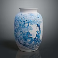 Elegant Blue And White Ceramic Vase With Intricate Design For Home Decor