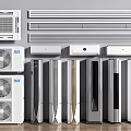 Various Air Conditioner Fan Designs Featuring Wall Mounted Standing And Tower Units 3d model
