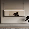 Animal Painting Decor In Modern Living Room With Sculpture