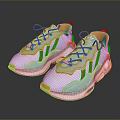 Modern Sports Sneakers With White Light Blue Orange Shoelaces Thick Sole Design