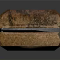 Riveted Kitchen Knife With Wooden Handle And Sharp Metal Blade