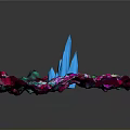 Colorful Wood Stone Artistic Structure With Pink Blue Green Hues And Texture