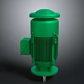 Green Industrial Electric Motor With Cooling Fins Top Cover Side Terminal Box And Base