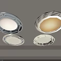 Modern Ceiling Lights with Circular Layered Design and Metallic Accent Frames for Soft Warm Illumination 3d model