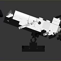 White And Black Lego Spaceship Model With Transparent Cockpit And Display Stand For Home Decoration