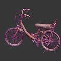 Orange Bicycle with Yellow Handlebars Camouflage Seat Black Tires and Brand Logo on Dark Background