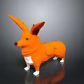 Low Poly Style Game And Movie Character With Orange Corgi Design White Paws And