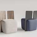 Modern Single Sofa Ottoman 3d model