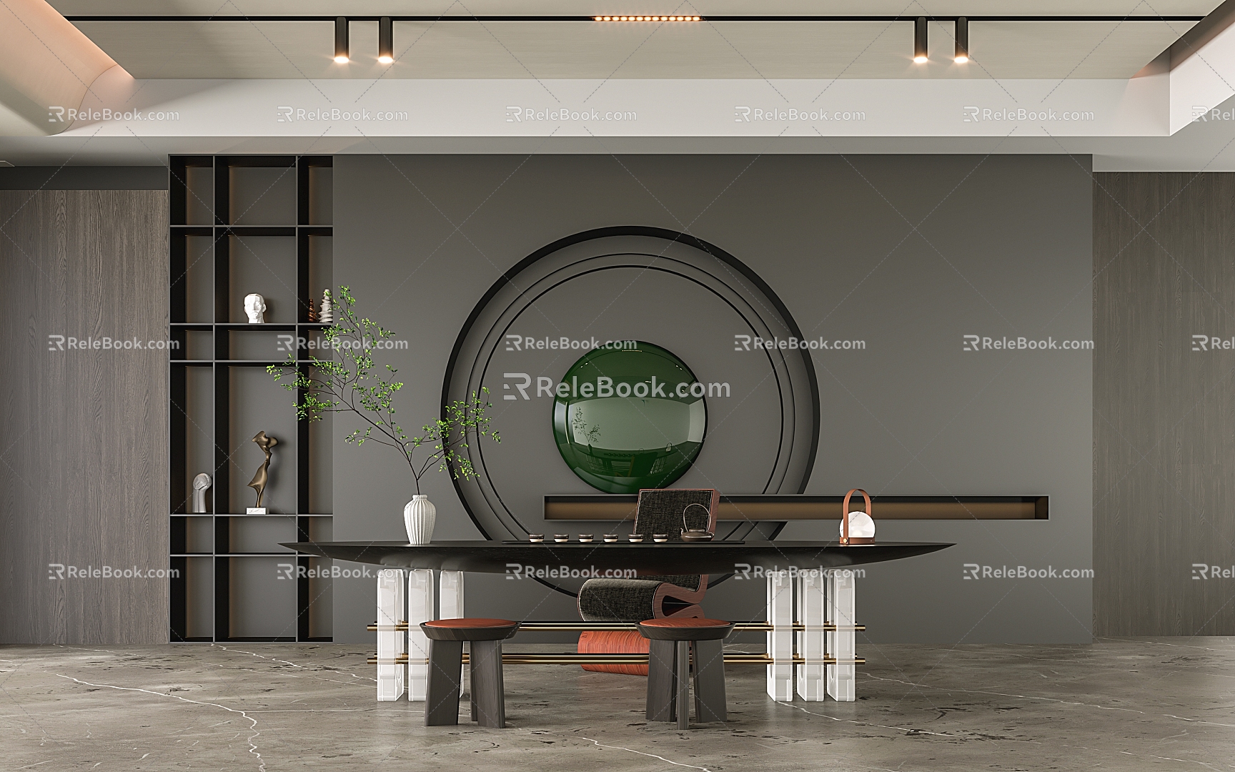 Modern Tea Table and Chair Tea Table and Chair Combination 3d model