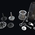 Bearing Gear Hardware Component Wrench Screw Low Face Number Low Mold Simple Mold Game Sub-era Film and Television Level Super Realistic High Precision 3d model