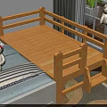 Cozy Wooden Kids Bed With Guardrails And Step For Children's Room