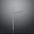 Modern Street Lamp Design With White Pole Extended Arm And Yellow Head