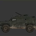 Green Military Tank With Antenna Turret Worn Exterior And Large Wheels