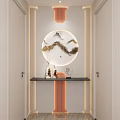 New Chinese Cream Arc Lamp with No Main Lamp Corridor End View Entrance 3d model