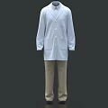 Light Blue Long Sleeved Coat And Khaki Pants Professional Clothes Set