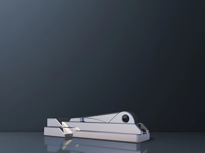 Handcrafted Wooden Boat Model Showcased On Reflective Surface With Dark Background 3d model
