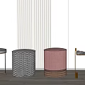Modern stool combination 3d model
