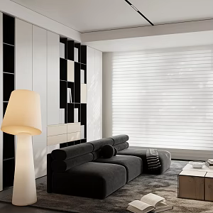 Living room sofa coffee table carpet decoration 3d model