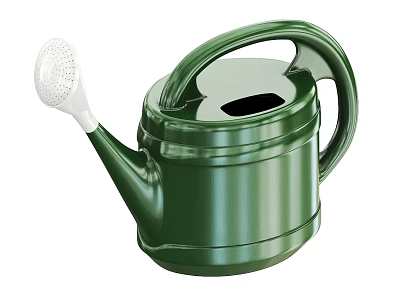 Practical Hardware Tool Green Watering Can With White Nozzle And Handle 3d model
