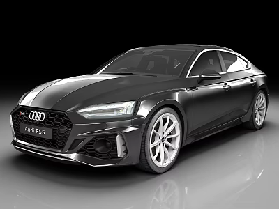 Black Audi RS5 Sportback With Sleek Body And Modern Alloy Wheels Design 3d model