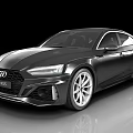 Black Audi RS5 Sportback With Sleek Body And Modern Alloy Wheels Design