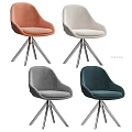 Velvet Upholstered Modern Leisure Chairs With Curved Back Silver Metal Legs In Beige Teal And Terracotta