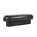 Black Textured Stone Sofa Stool With Curved Top And Rectangular Shape 3d model