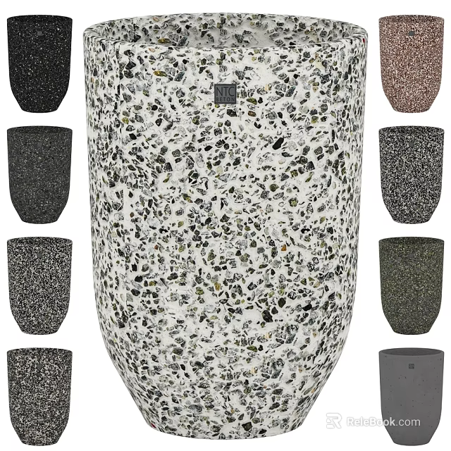 Terrazzo Texture Decorative Ornament Set With Various Colors And Sizes For Home Decor 3d model 