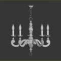 Classic White Chandelier With Multiple Candle Shaped Arms And Elegant Design 3d model