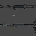 Tactical Military Weapons With Machine Gun Rifle Ammunition Belt And Green Ammo Box