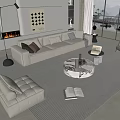 Modern Sofa Coffee Table Combination Sofa Coffee Table 3d model