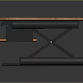 Modern Standing Desk with Solid Wooden Tabletop and Black Metal Frame Design