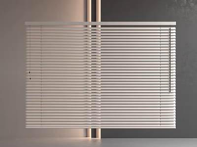 Elegant Modern White Horizontal Blinds with Fine Slats for Interior Window Design 3d model