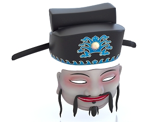 Judge Mask Official Hat Judge Hat Face Mask National Tide 3d model