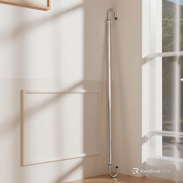 Modern Minimalist Interior Shelf With White Wall Window And Natural Light 3d model 