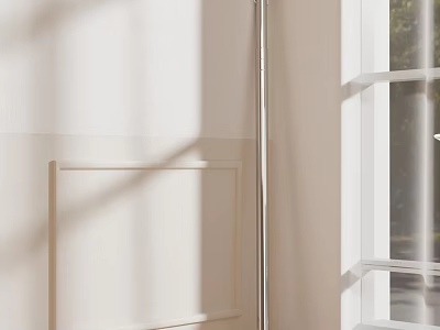 Modern Minimalist Interior Shelf With White Wall Window And Natural Light 3d model