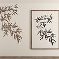 Chinese Bamboo Chinese Painting Chinese Hanging Painting Bamboo Silhouette Carving New Chinese Decorative Painting Wall Decorations Wall Stickers Bamboo Elements Bamboo Culture Bamboo Leaves 3d model