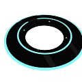 Round Doll With Black Body Blue Edge Gray Stripes And Central Hole