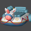 Modern hovercraft cartoon hovercraft 3d model