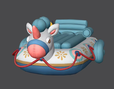 Unicorn Shaped Inflatable Yacht With Colorful Design 3d model Unicorn Shaped Inflatable Yacht With Colorful Design 3d model
