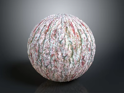 Wooden And Stone Textured Sphere With Colorful Patterns And Detailed Surface 3d model