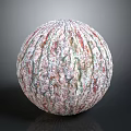 Wooden And Stone Textured Sphere With Colorful Patterns And Detailed Surface