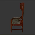 Comfortable Accent Chair With Red Frame Woven Texture And Curved Armrests