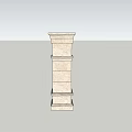 Classic Beige Stone Column Design Featuring Layered Tiered Structure And Smooth Finish 3d model
