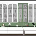 Cream Style Bookcase Open Bookcase Books Book Accessories Ornaments Bookcase High Cabinet for Adults 3d model